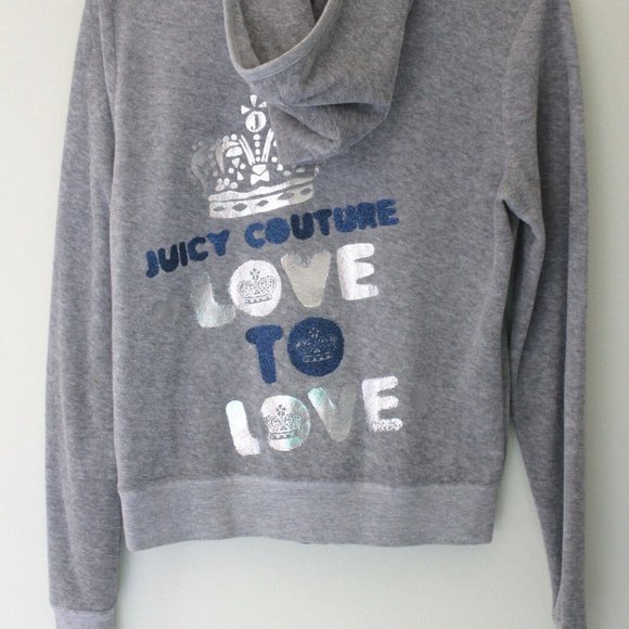 Juicy Couture Gray "Silver Lining" Terry Cloth Jacket / Hoodie - Picture 1 of 7
